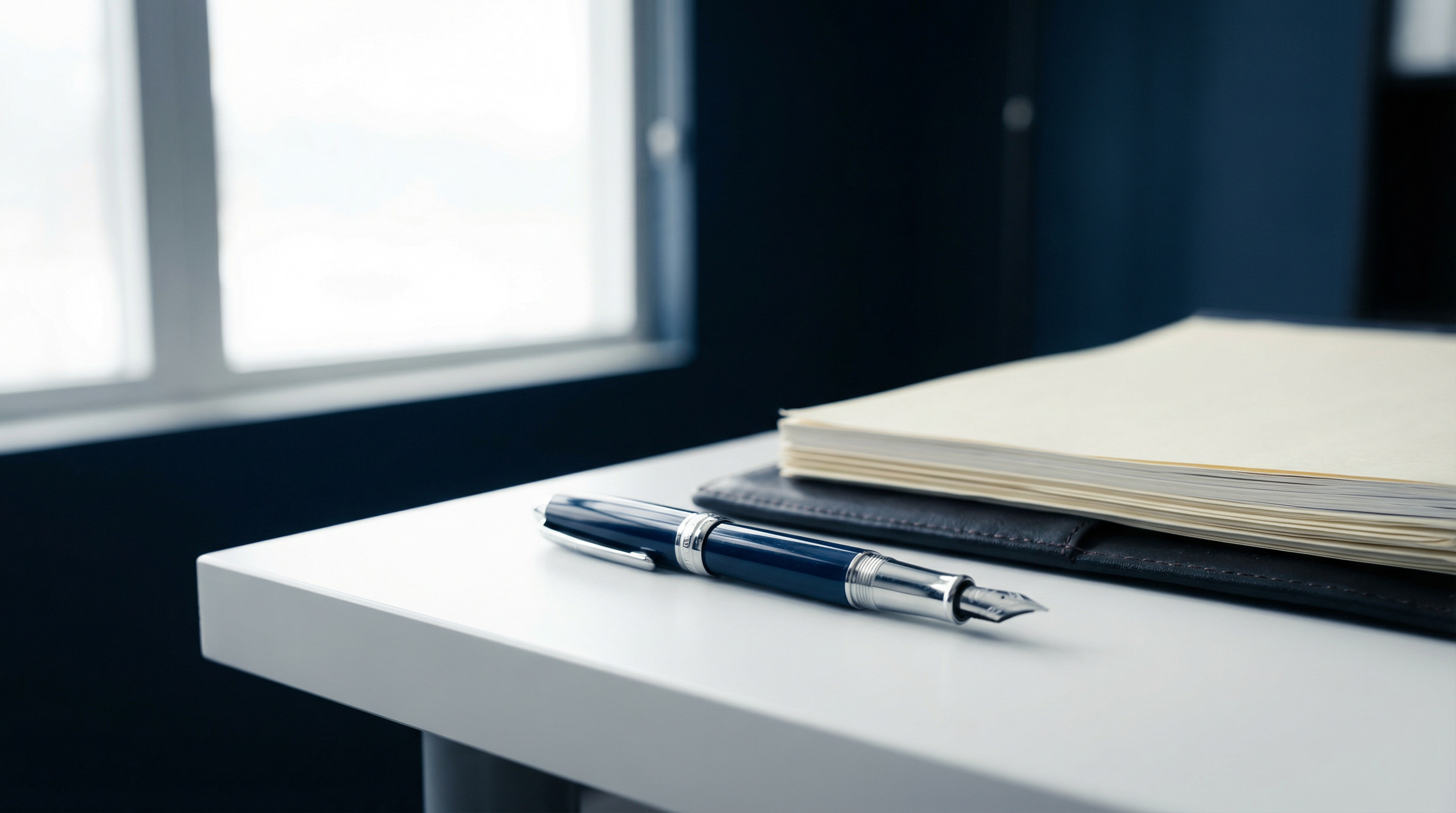 Professional office with fountain pen